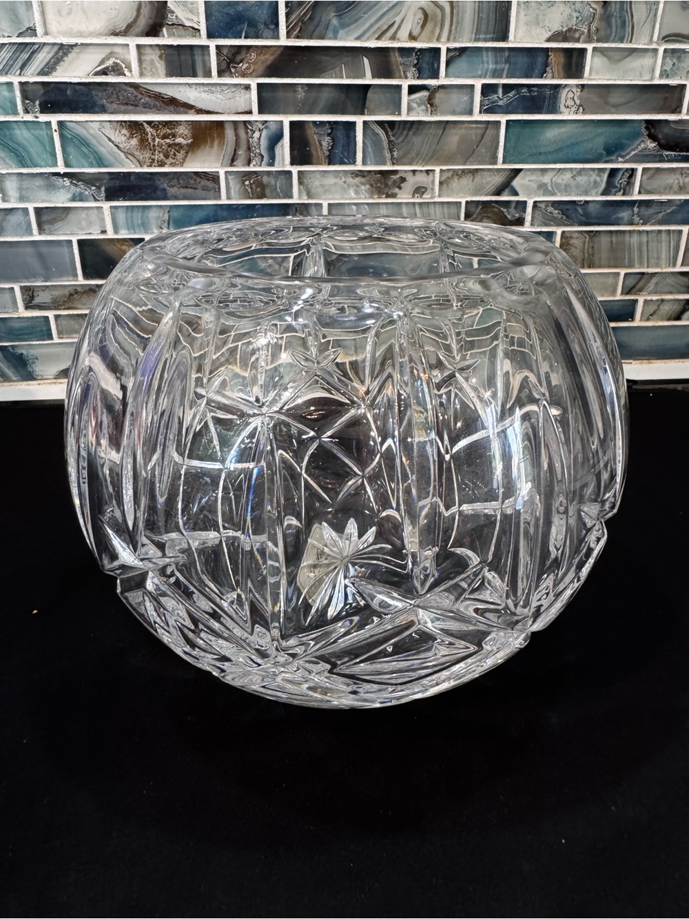 Lady Anne Clear Crystal Rose Bowl - 7"